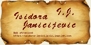 Isidora Janičijević vizit kartica